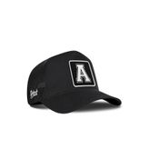 A Harf Logolu Siyah Trucker Şapka
