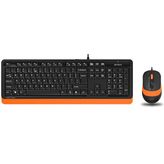 A4 Tech F1010 Siyah - Turuncu Q Kablolu Klavye Mouse Seti