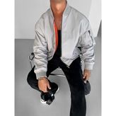 Abluka Online Erkek Basic Bomber Ceket Gri - 2XL