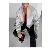 ablukaonline Erkek Basic Bomber Ceket Gri