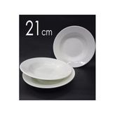 abnturk 12 Adet Melamin Çukur Yemek Tabağı 21Cm Beyaz Lokanta Tabldot Tipi Porsiyon Tabağı, abn20230505232018