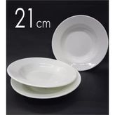 Abnturk 12 Adet Melamin Çukur Yemek Tabağı 21CM Ev Lokanta Tabldot Tipi Porsiyon Sulu Yemek Haşlama Kabı - 1 lt - Beyaz