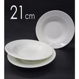abnturk 6 Adet Sağlam Beyaz Melamin Çukur Yemek Tabağı 21CM Ev Lokanta Tipi Tabak Porsiyon Suluyemek Servisi