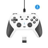 abxylute C5P Wireless Gaming Controller for PC/Switch/iOS/Android/PS3/PS4/Steam/MAC, 2.4 GHz Hall Effect Stick & Trigger - Remappable Back Buttons - Rubberized Grips Console Layout Gamepad Vibration