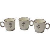 Acar 3 Lü Set Porselen Kupa - Gümüş