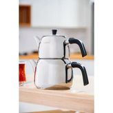 Acar Alvez AR-08587 Siyah Orta Boy Çelik Çaydanlık Takımı