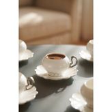 ACAR Bailey 6 Kişilik Porselen Kahve Fincan Takımı Silver - 100 ml