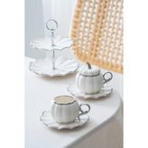 Acar Betty Silver 2 Kişilik Standlı Mini Pasta ve Kahve Fincan Takımı KAI-07647 - 130 ml