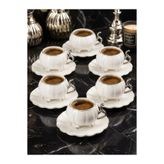 Acar Britton 6 Lı Porselen Kahve Fincan Takımı Silver 90 Ml 09411