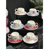 Acar EVN-09057 Karışık Desenli 6 Kişilik Kahve Fincanı Takımı 90 ml - Yok - Renkli