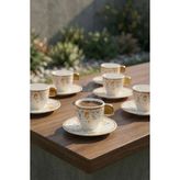 Acar Harlow 6 Kişilik Porselen Kahve Fincanı Takımı - 90 ml - Renkli