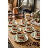 Acar Kiraz Desenli 6 Kişilik Kahve Fincanı Takımı 90 Ml 09502