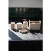 Acar Laduree Bej 5 Parça Banyo Aksesuar Seti