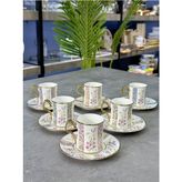 Acar Lüx Porselen 6 Lı Cecil Fincan Takımı - Renkli - 100 ml