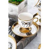 ACAR Lüx Versace Desen 6 Lı Porselen Ayaklı Fincan Takımı