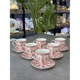 Acar Marinette 6 Lı Porselen Çay Fincan Takımı Pink - Renkli - 200 ml