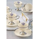 Acar Miranda Silver 12 Parça 6 Kişlik Kahve Fincan Takımı Krem 05177