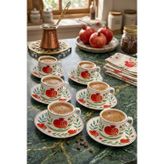 Acar Nar Desenli 6 Kişilik Kahve Fincanı Takımı 90 Ml 09502
