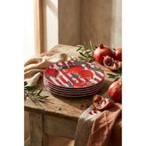 Acar Nuances Porselen 6'lı Pasta Tabak 20CM - YOK - Kırmızı