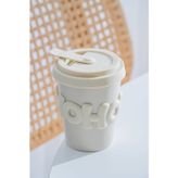 Acar Ruby Silikon Kapaklı Krem 380 ml Porselen Kupa