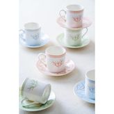 Acar Sakura 6 Kişilik Porselen Kahve Fincanı Takımı – 90 ml - Renkli