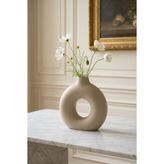 ACAR Terra Luxe Halka Vazo Krem- 29 cm