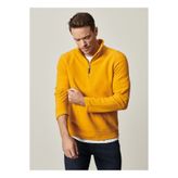 AC&Co / Altınyıldız Classics Erkek Sarı Anti-pilling Tüylenme Yapmayan Standart Fit Dik Yaka Soğuk Geçirmez Polar Sweatshirt