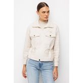 Accort Beli Lastikli Kapitone Ceket-Bej - 38