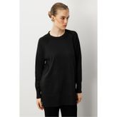 accort Reglan Kol Basic Triko Tunik-SİYAH