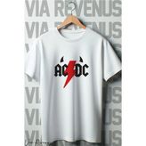 Ac/dc Baskılı Beyaz Oversize T-Shirt - XL