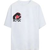 Ac/dc - Oversize T-Shirt - Beyaz - XL