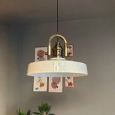 Açe Beyaz Tekli Delikli Eskitme Başlık Avize Retro Sarkıt Ofis Showroom Salon Mutfak Avizeleri