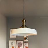 Açe Beyaz Tekli Eskitme Uzun Tokmak Başlık Avize Retro Sarkıt Ofis Showroom Salon Mutfak Avizeleri