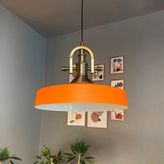 Açe Turuncu Tekli Gemici Eskitme Başlık Avize Retro Sarkıt Ofis Showroom Salon Mutfak Avizeleri