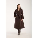 Acı Kahve Oversize Astarlı Trençkot - XL