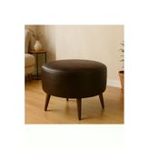 Acı Kahve Yuvarlak Deri Puf 60 Cm