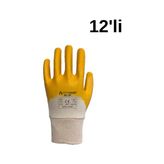 Activehand ACTİVEHAND AC-01 Sarı Nitril Profesyonel İş Eldiveni 12'li - Sarı - Beyaz - 10