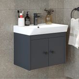 Ada Lavabolu Mat Suntalam Banyo Alt Dolabı 60 Cm Antrasit