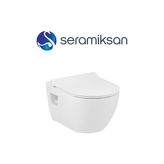 Adalı Store Seramiksan Ocean Beyaz Kanalsız Asma Klozet A031181H, Nkp Yavaş Kapak, Creavit Terra Gömme - Ahşap