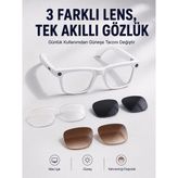 Adalı Store Yapay Zeka Destekli Akıllı Gözlük Dahili Kameralı Bluetooth Müzik ve Arama Özellikli Ses Kontrollü Değiştirilebilir Lensli - Ahşap
