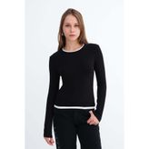Addax Bisiklet Yaka Basic Bluz B9057