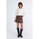 Addax Leopar Desenli Mini Etek E02539