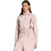Adidas Kadın Pembe Slım Tracktop Sweatshirt Düz Desenli XS Beden Outdoor Giyim