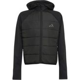 Adidas KH0200 J Hyb Jkt Siyah Erkek Çocuk Fermuarlı Dokuma Mont