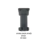 Adilon Ayarlanabilir Plastik Baza Ayağı 10-15 Cm, Çok Amaçlı Dolap Ayağı Siyah 10 Adet