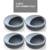 Adilon Gömme Kulp Gri 4 Adet