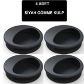 Adilon Gömme Kulp Siyah 4 Adet