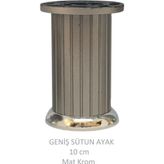 Adilon Plastik 10 cm Geniş Sütun Ayak, Mat Krom, Vidalarıyla