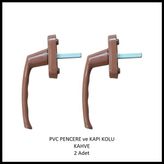 Adilon Pvc Pencere ve Kapı Kolu, Kahve (2 Adet)