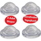 Adilon Silikon Kapı Stoperi Şeffaf 4 Adet Tamponu Yapışkanlı Şeffaf Kapı Kolu Stopu
